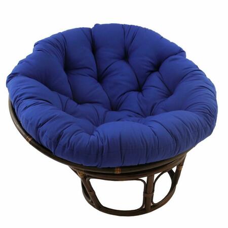 INTERNATIONAL CARAVAN 42 in. Rattan Papasan Chair with Solid Twill Cushion, Royal Blue 3312-TW-RB